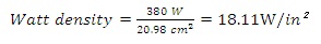 CALCULATE WATT DENSITY